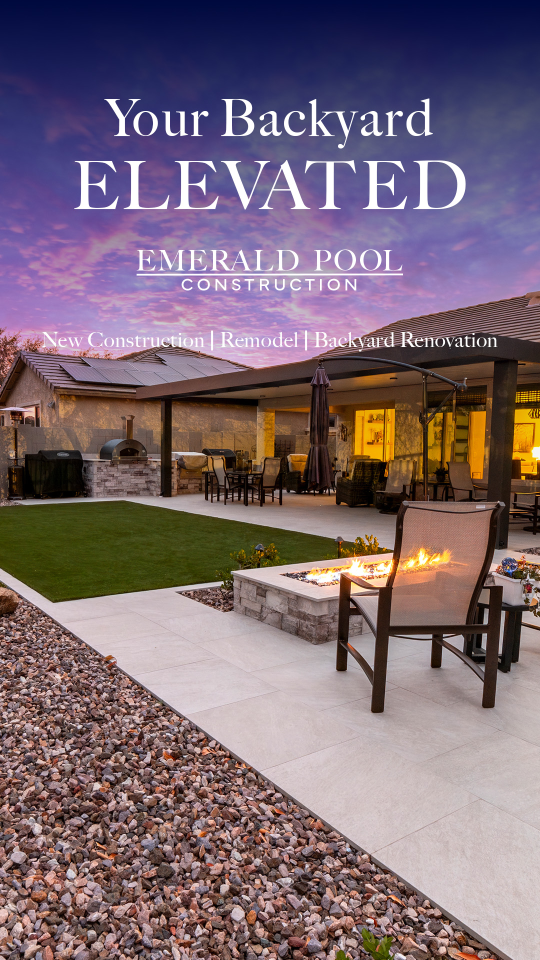 Emerald Pools and Spas, Inc. Facebook ad: Your Backyard. Built to Impress.