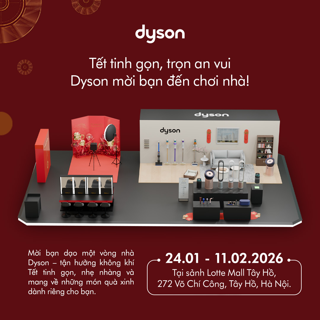 Dyson Facebook ad: Tết tinh gọn, trọn an vui
