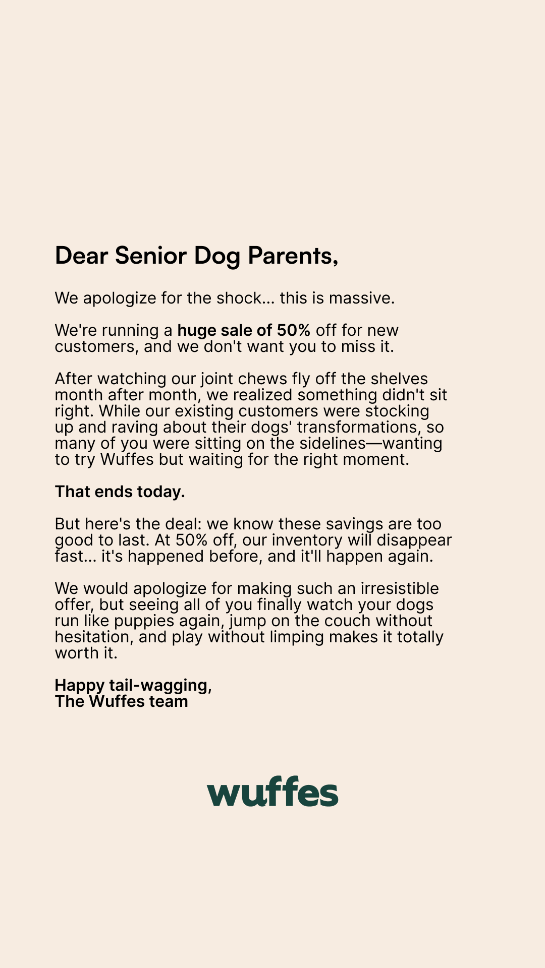 Wuffes Facebook ad