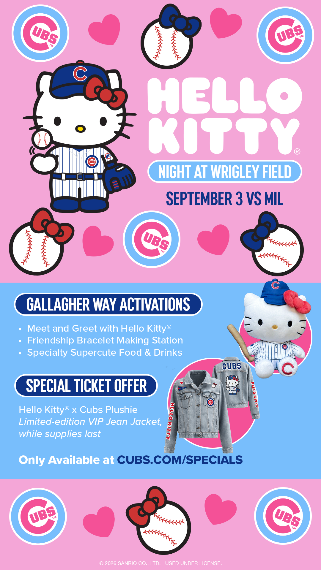 Chicago Cubs Facebook ad: Hello Kitty Night