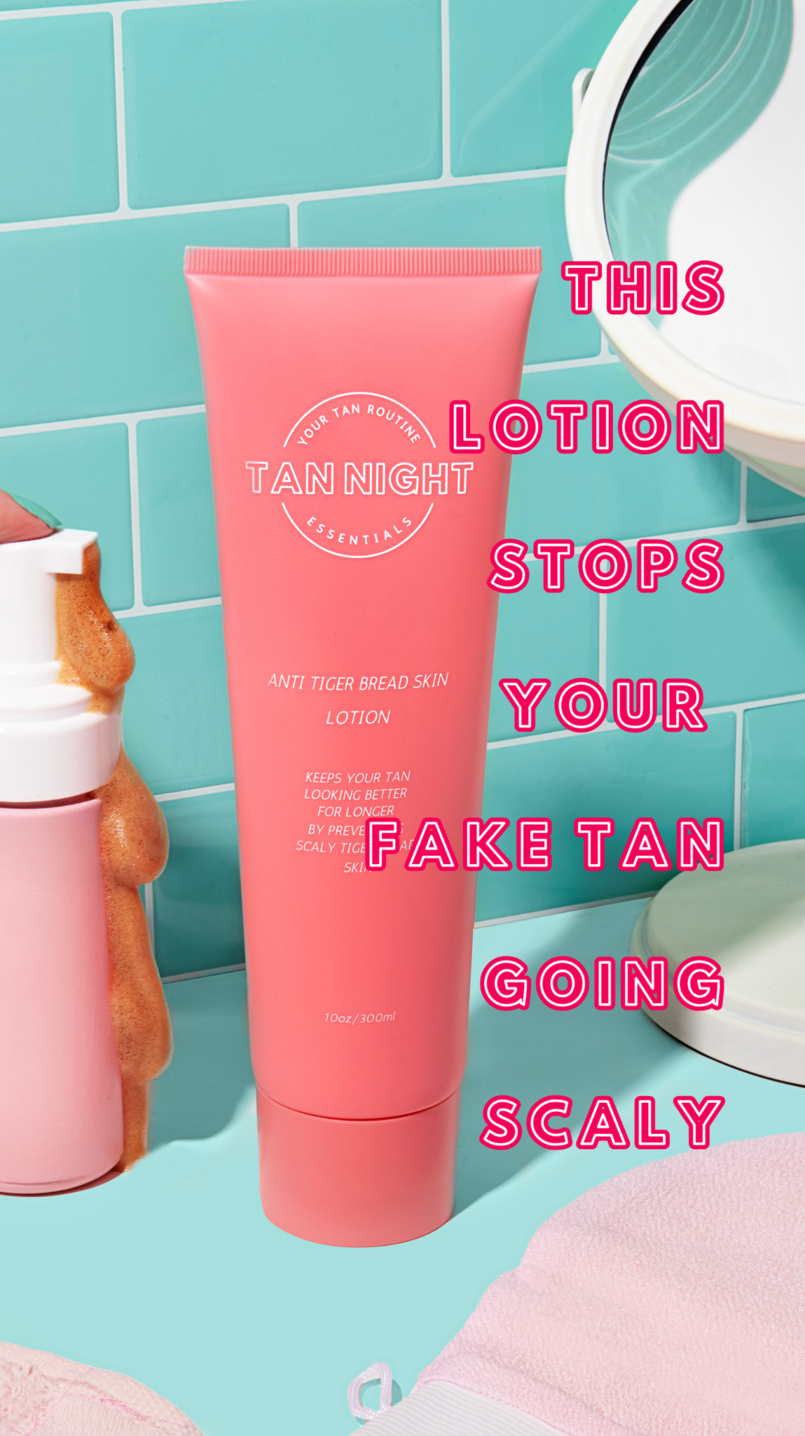 Tan Night Facebook ad: Keeps your fake tan in check and scale free