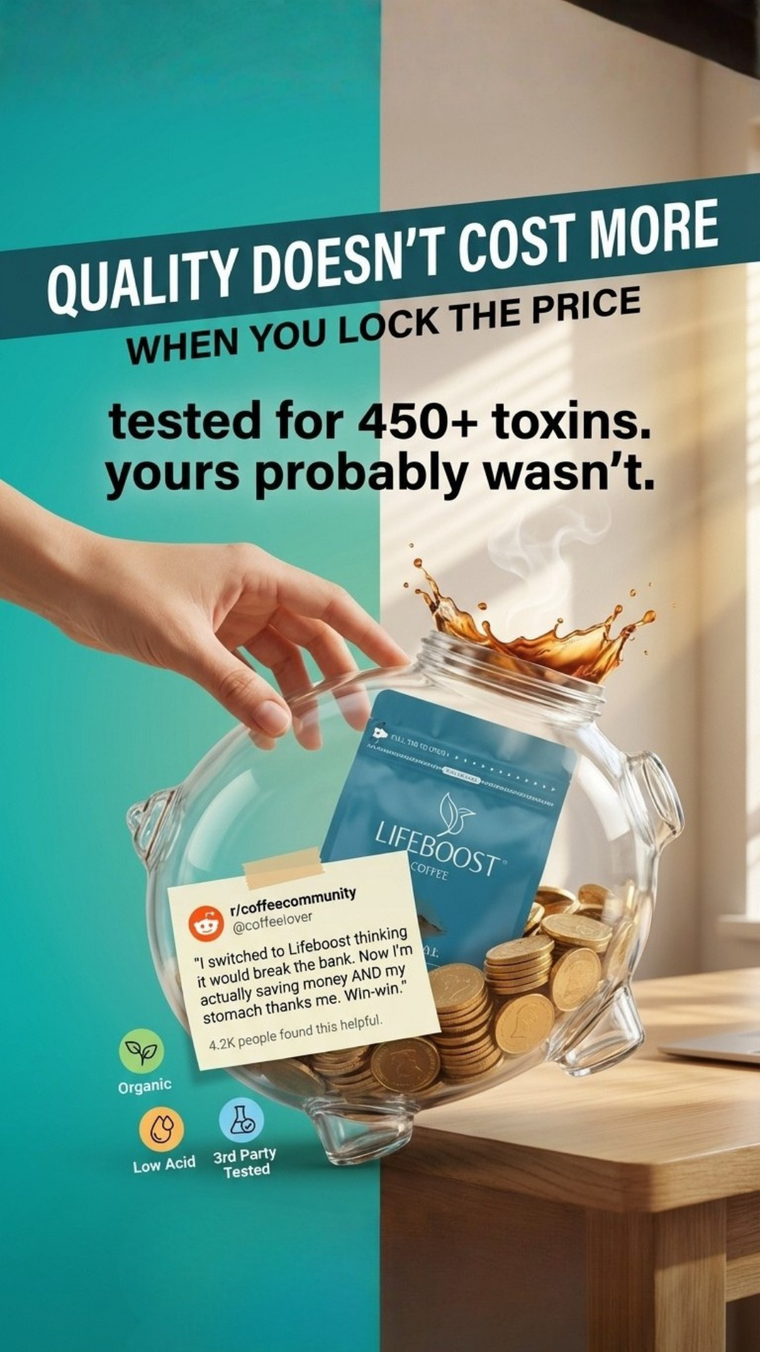 Lifeboost Coffee Facebook ad
