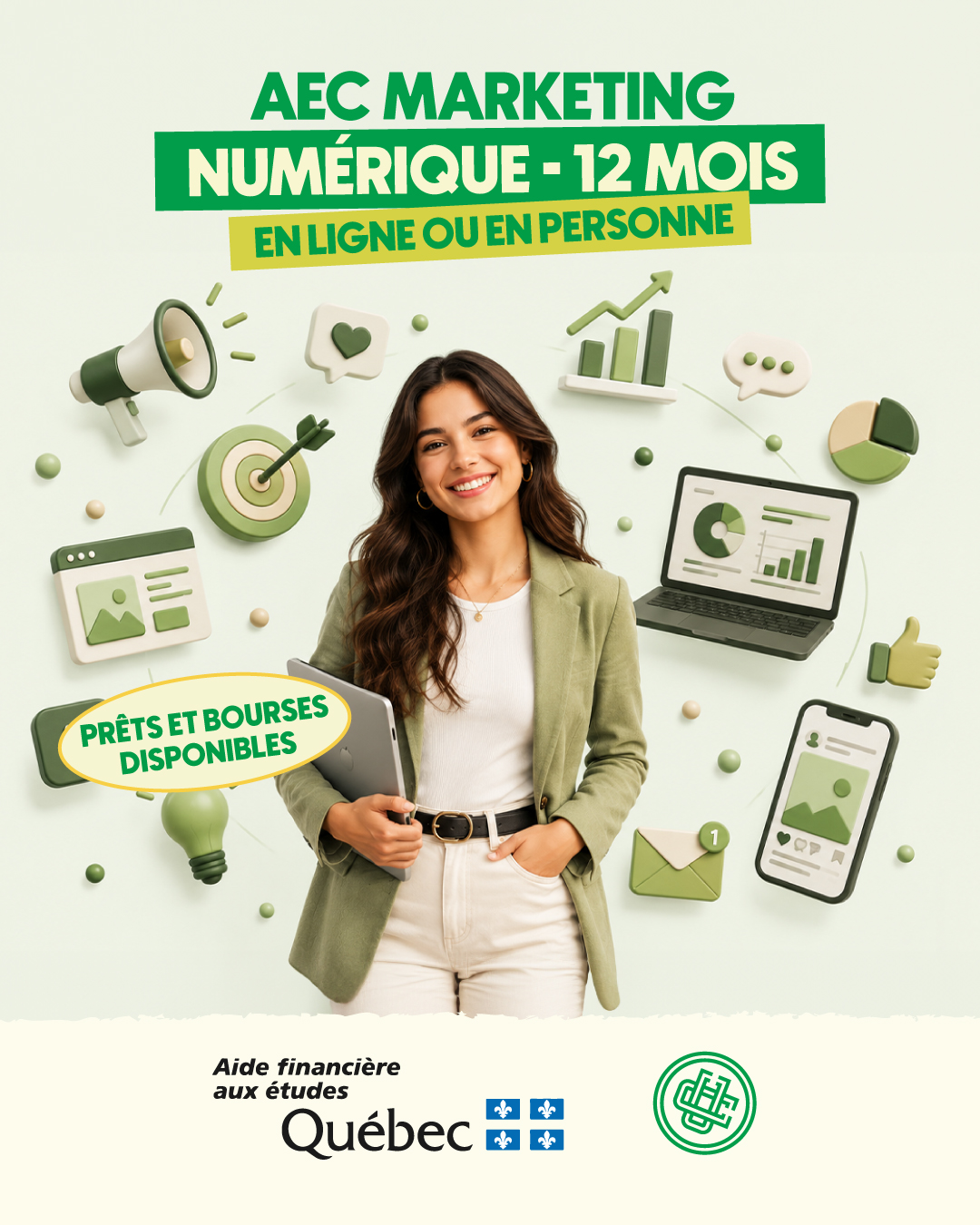 Collège Universel Facebook ad: AEC Marketing numérique