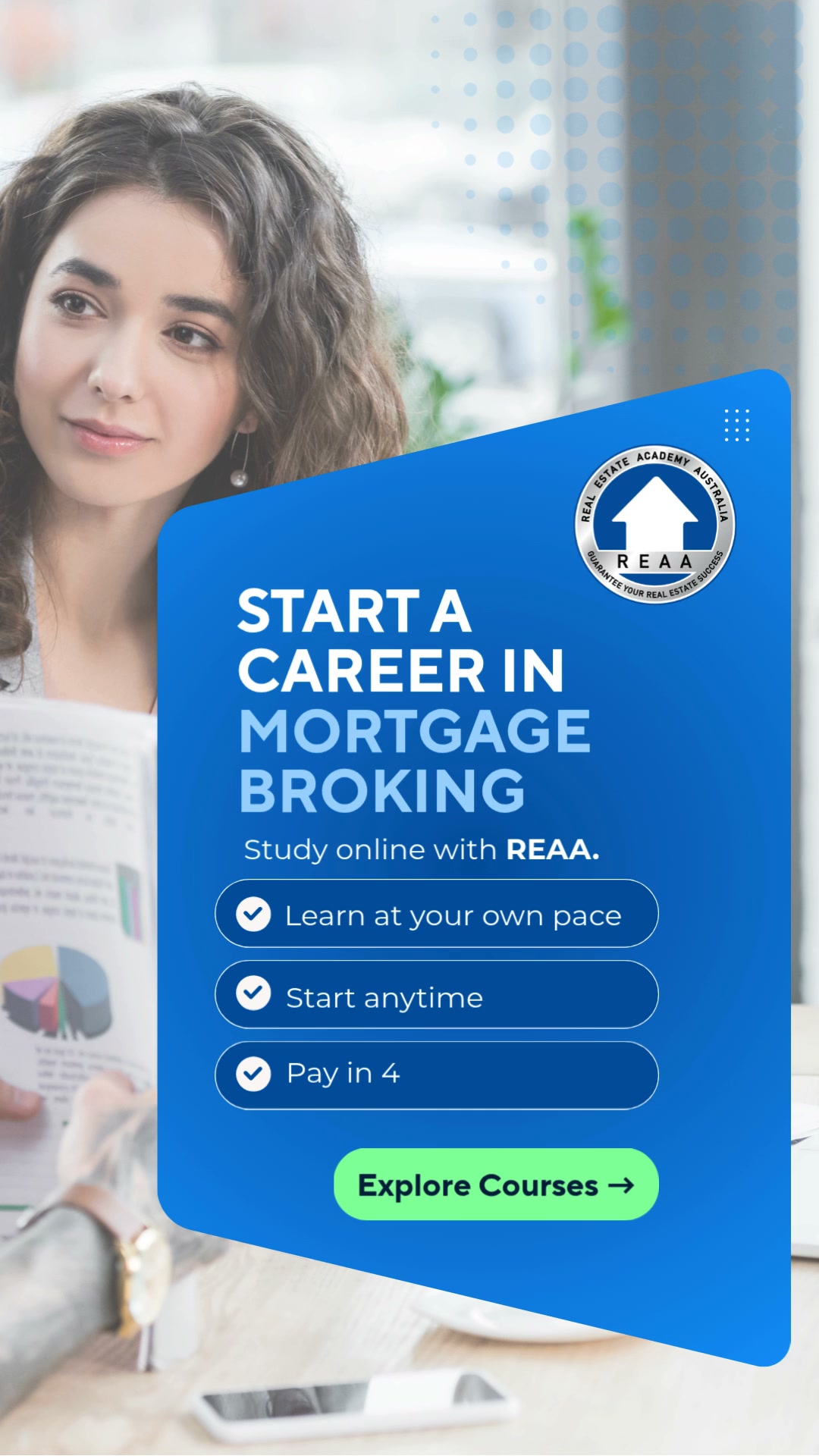 Real Estate Academy Australia - RTO 32426 Facebook ad: Start a Career in Mortgage Broking