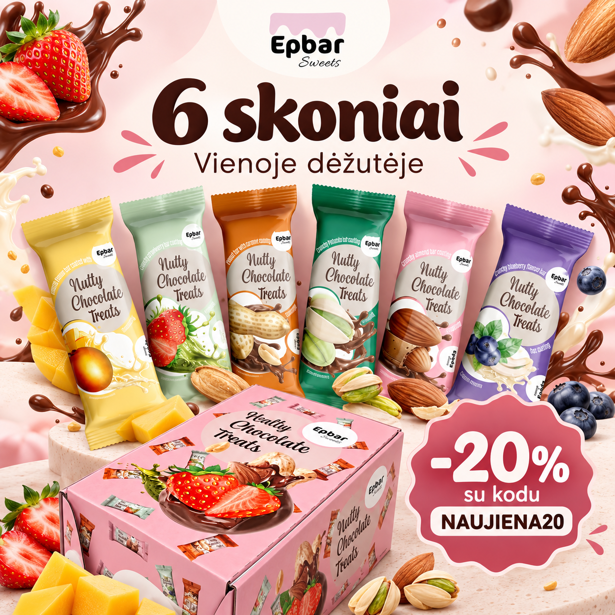 EPBAR Facebook ad: Degustacinei dėžutei -20 %.