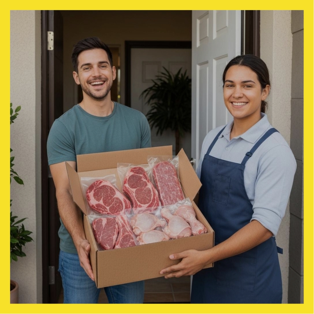 Consumer Insights Now Facebook ad: Meat Delivery Subscription Box Deals.