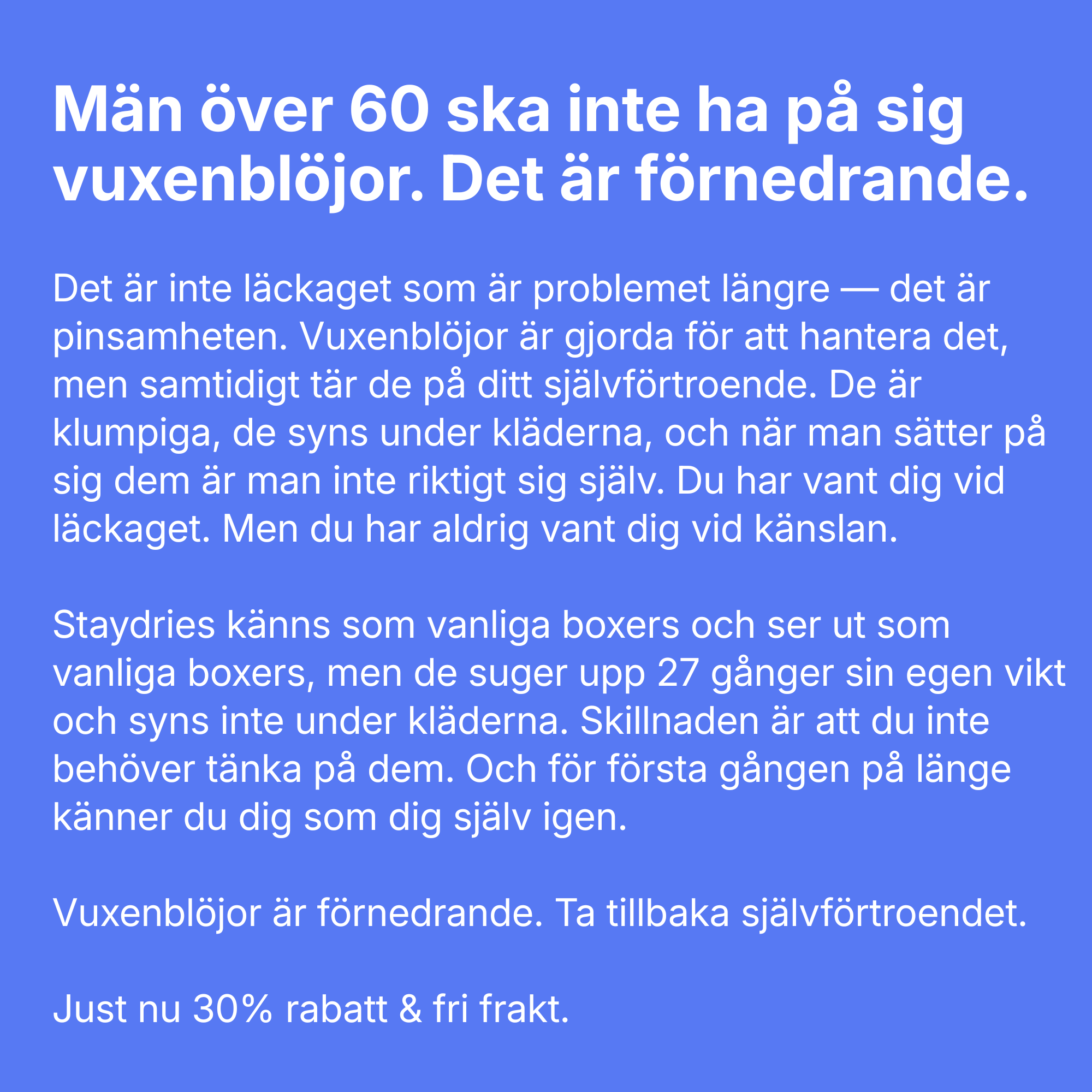 Staydries Facebook ad