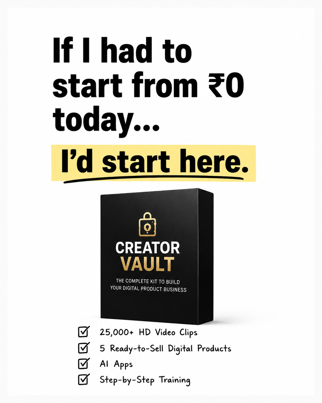 Arush Aggarwal Facebook ad: Start Your Digital Product Business