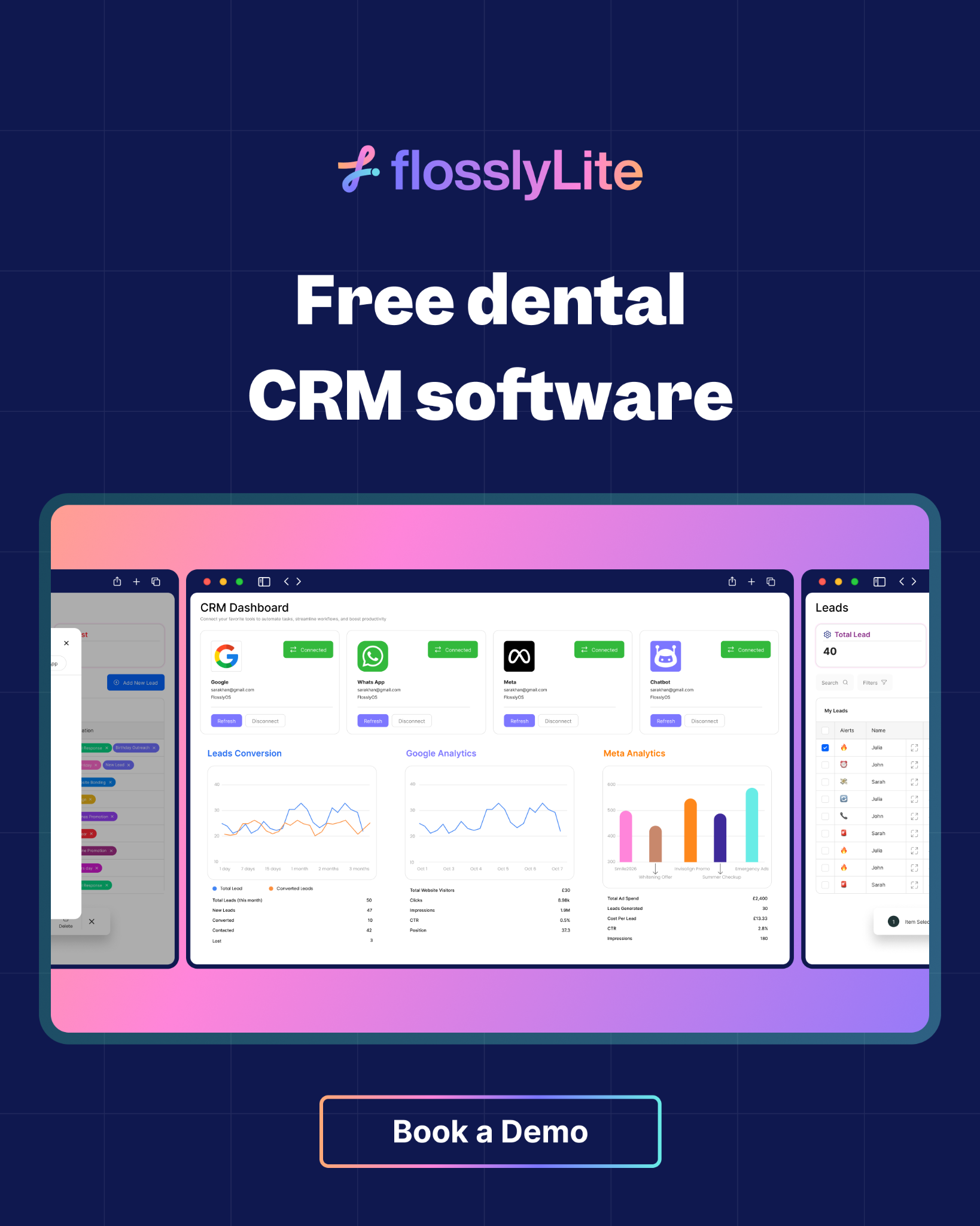 Flossly OS for Dental Clinics Facebook ad: Stop Losing Leads You've Already Paid For
