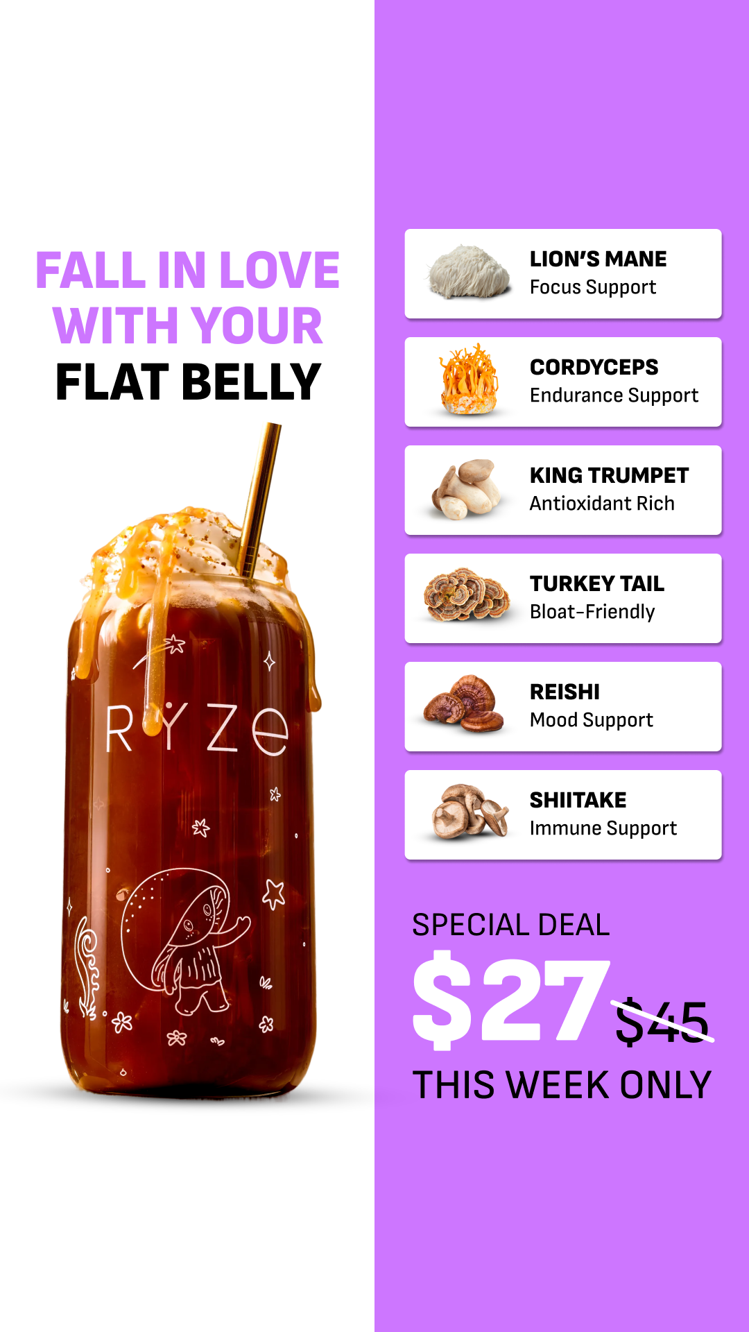 RYZE Superfoods Facebook ad