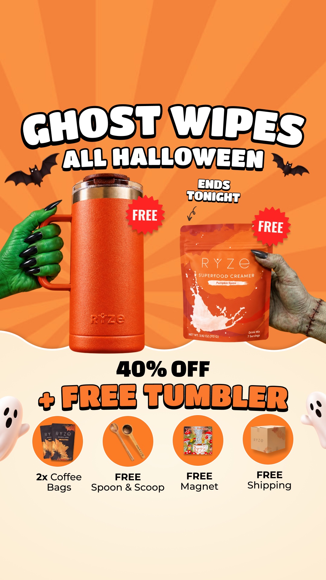 RYZE Superfoods Facebook ad: Pour Yourself a Better Cup of Coffee