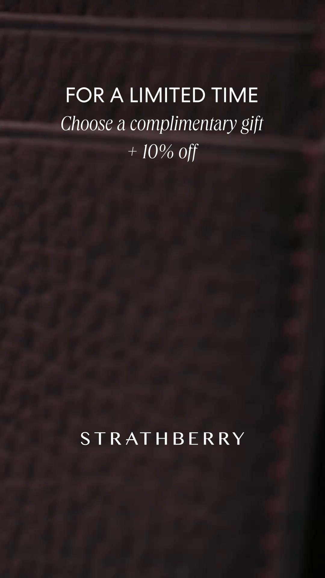 Strathberry Facebook ad: Gift with purchase