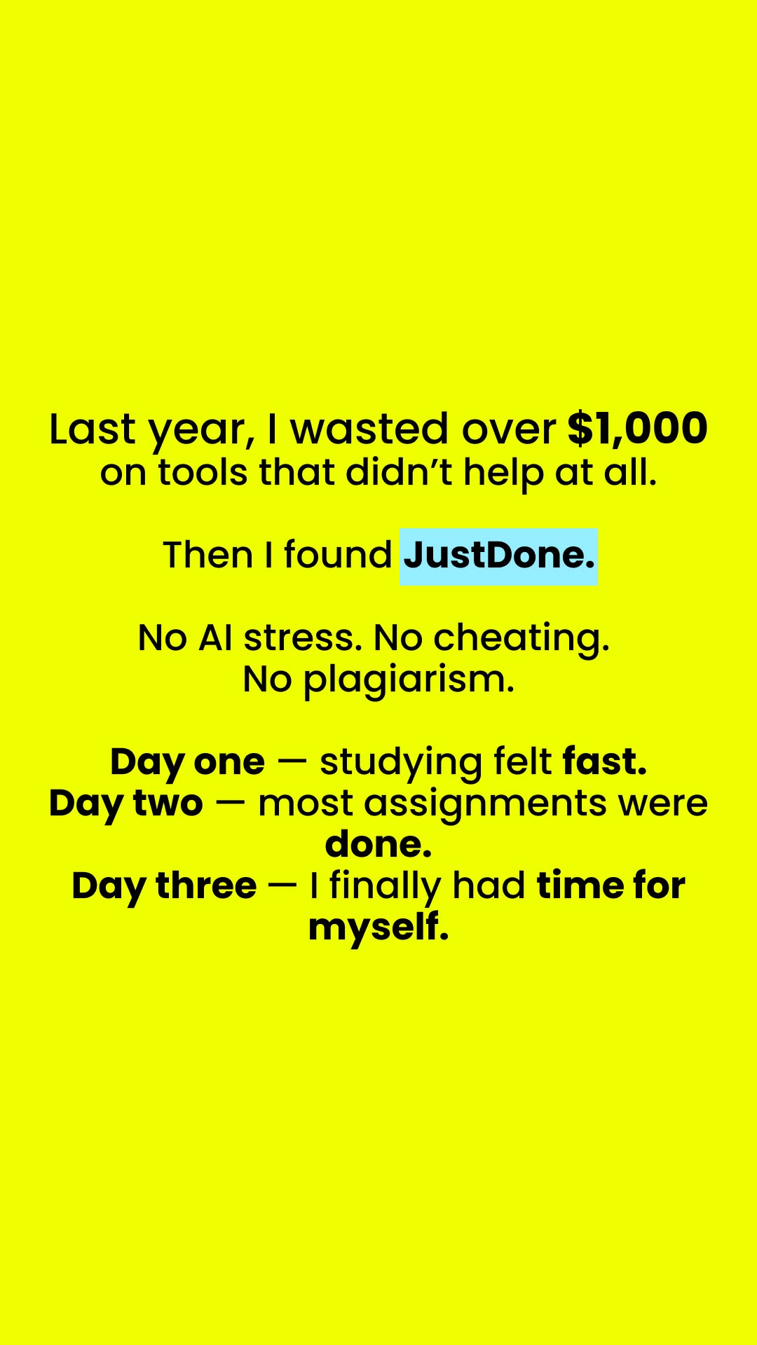 Justdone: All-in-one AI tool  Facebook ad