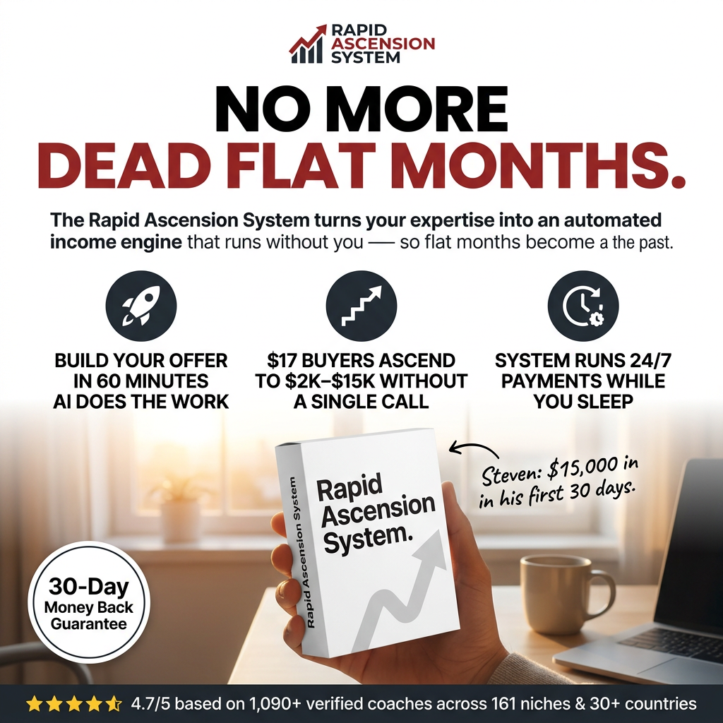 Rapid Ascension System Facebook ad: The Stranger To Buyer System Saving Flatlined Coaching…