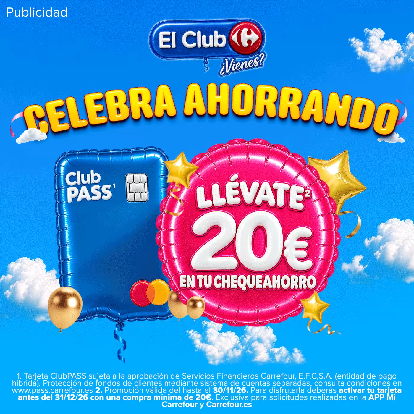 Carrefour Facebook ad: Solícitala ya y únete a la fiesta.