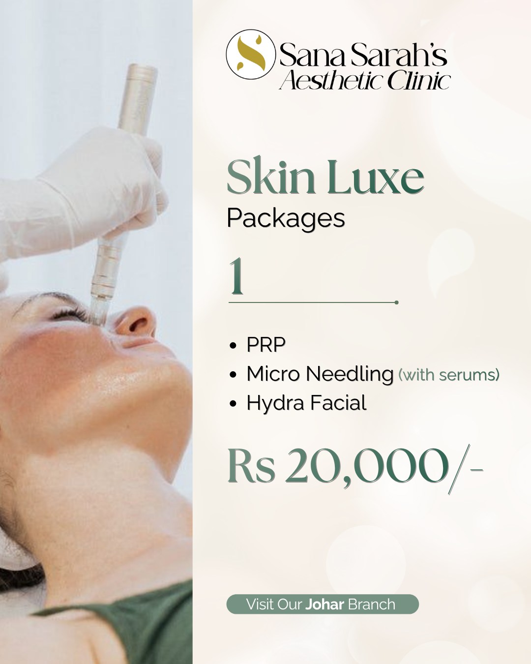 Sana Sarah's Aesthetics Facebook ad: Indulge in Luxury Aesthetic Deals