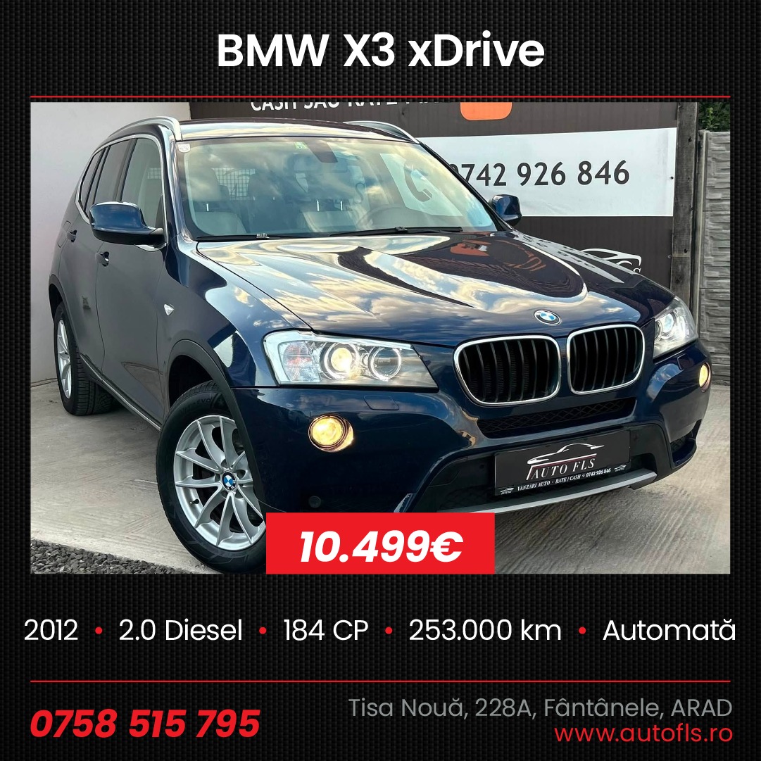 AUTO FLS Trading Facebook ad: BMW x3 xDrive, 2012 luna 10, Cutie de…
