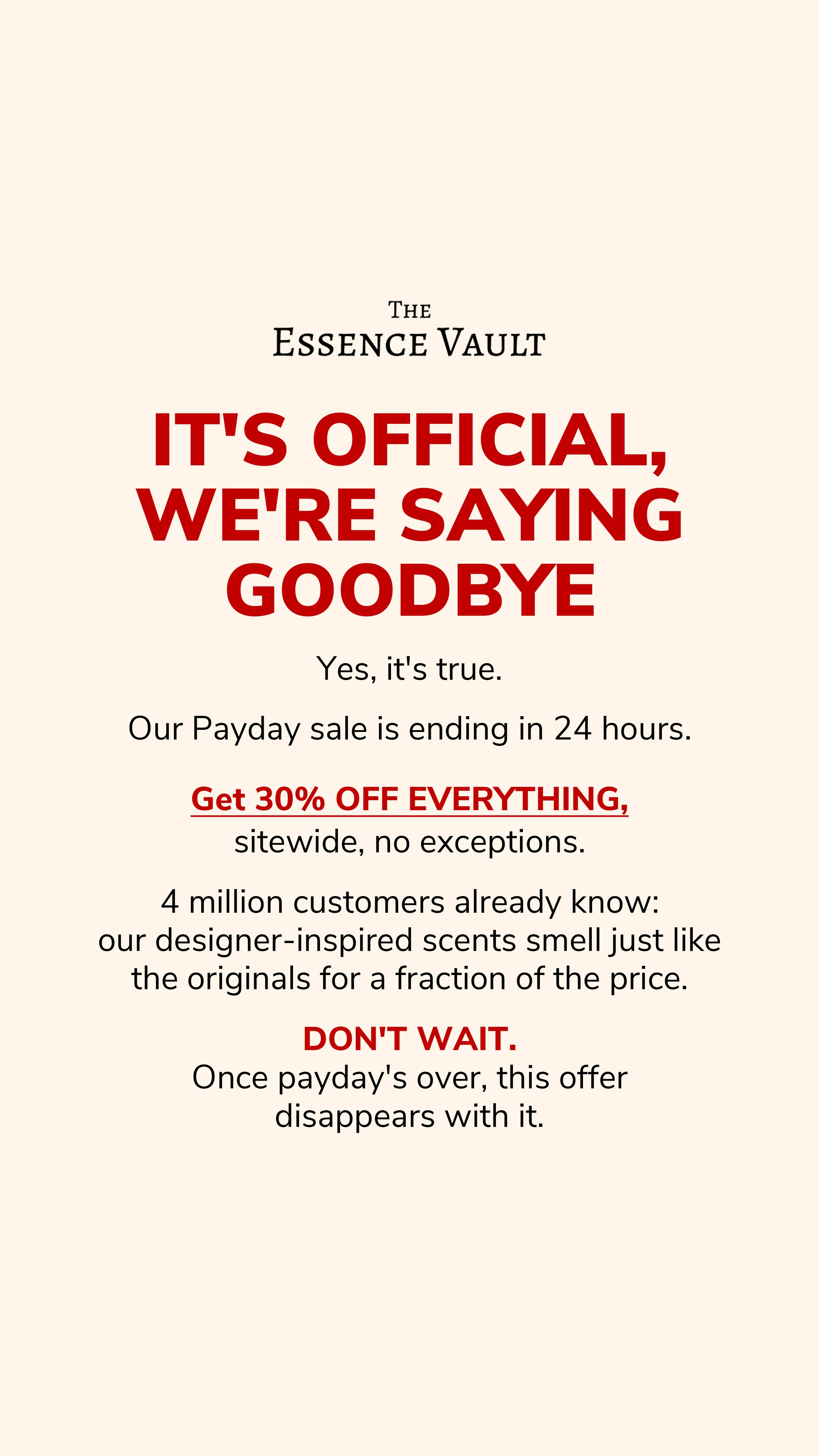 The Essence Vault Facebook ad