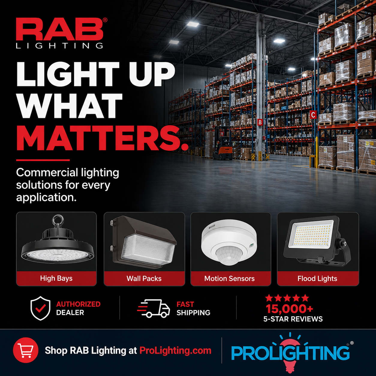 Prolighting Facebook ad: Trusted By Lighting Professionals
