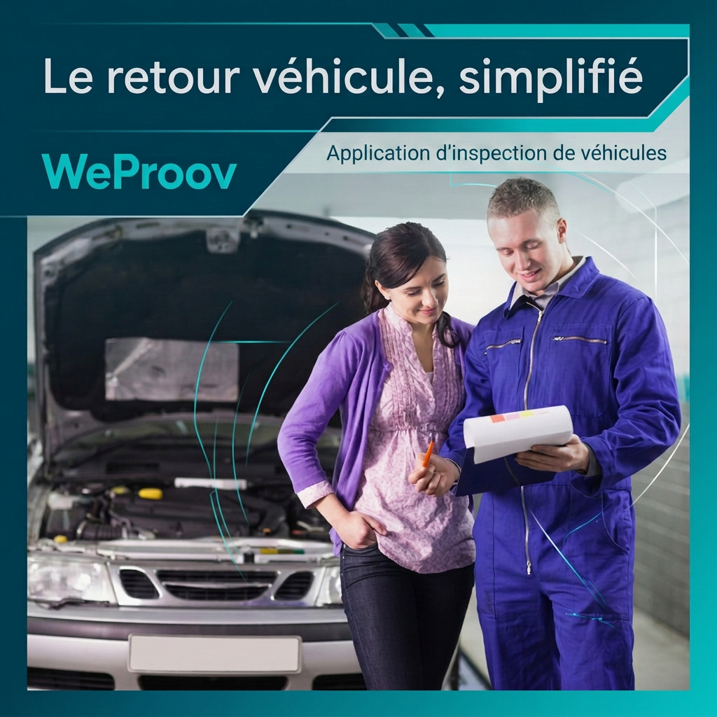 WeProov Solutions Facebook ad: Solution d'inspection de véhicules