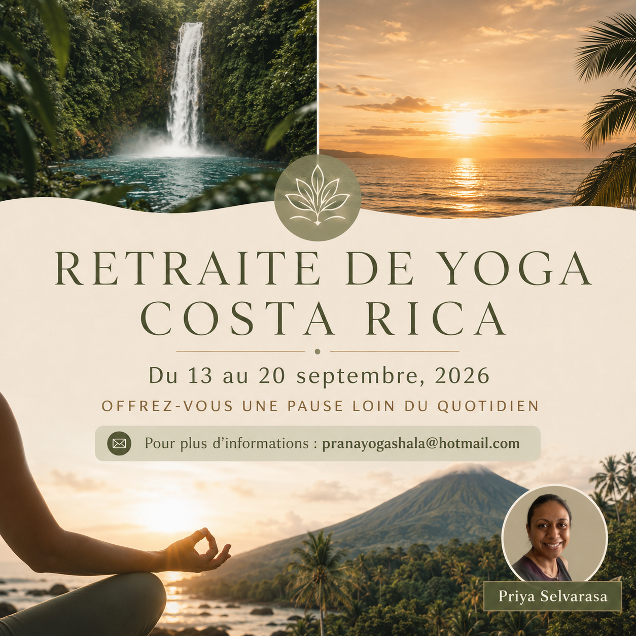 Prana Yoga Shala Facebook ad: Retraite de yoga au Costa Rica - Yoga Retreat in Costa Rica