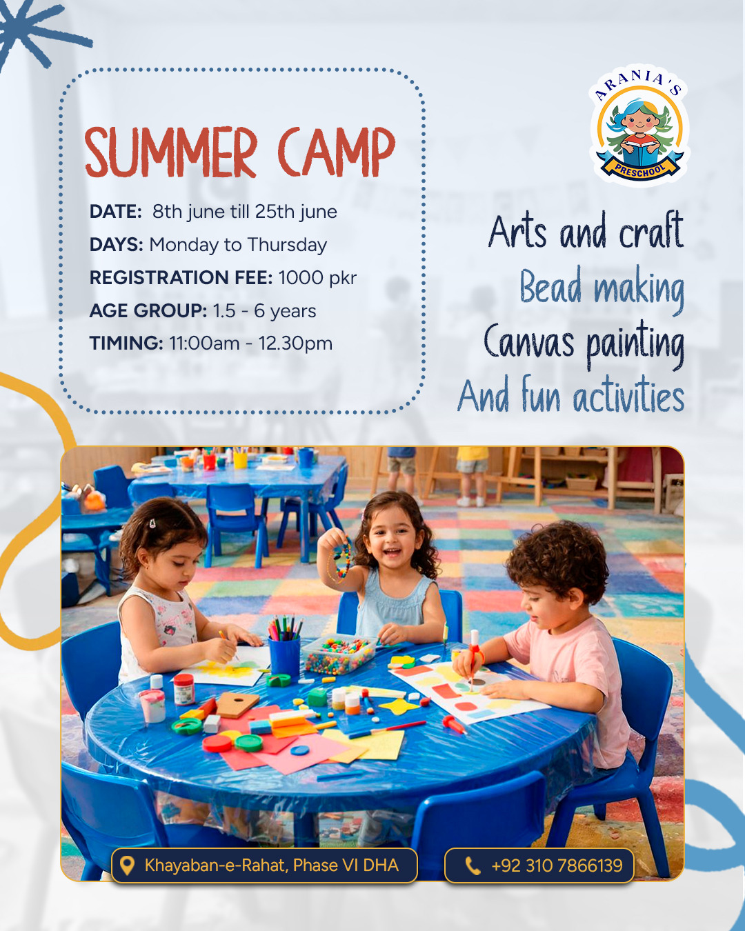 Arania's Pre School Facebook ad: Join Arania’s Preschool Summer Camp