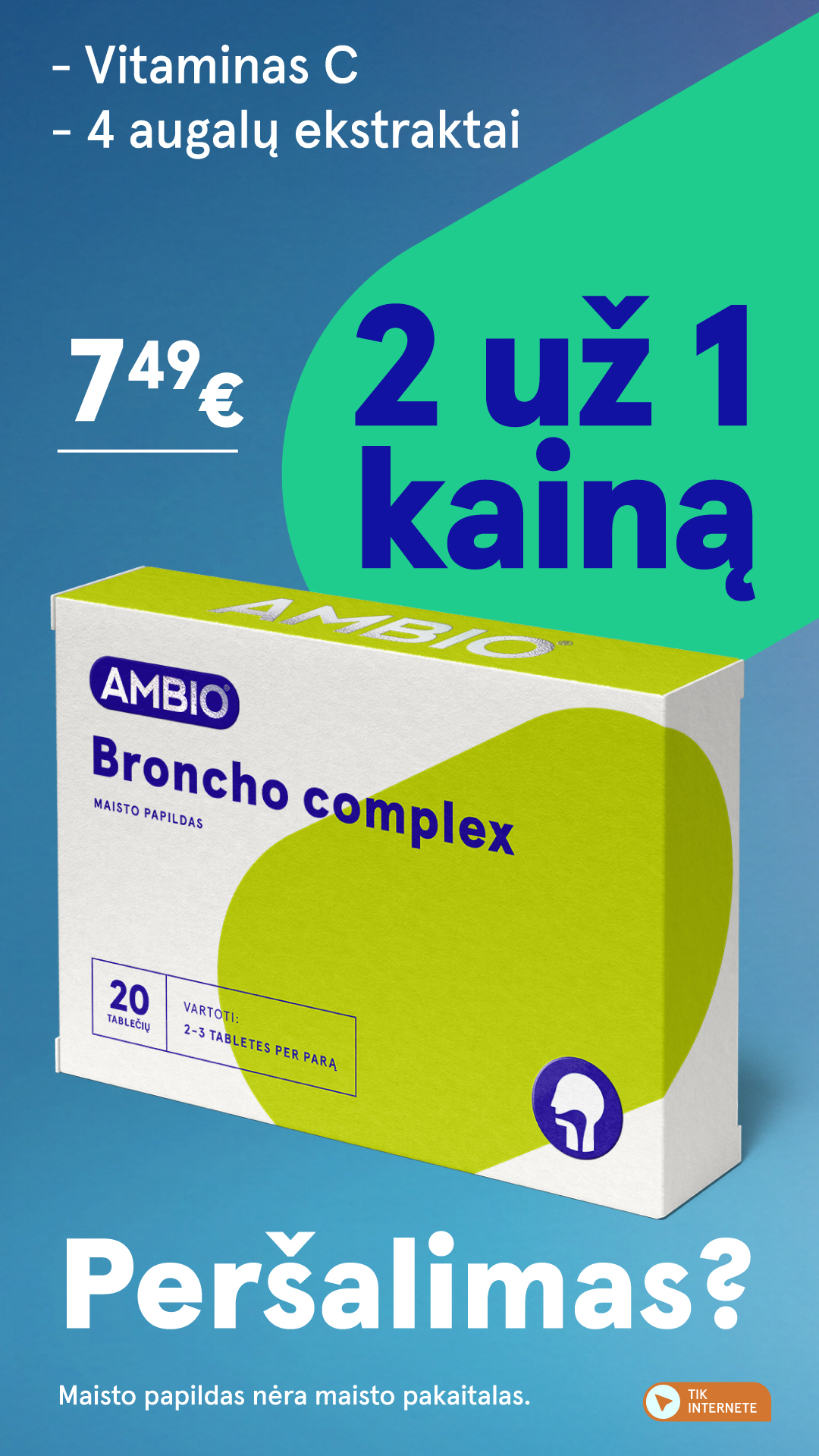 Gintarinė Vaistinė Facebook ad: Augaliniai ekstraktai ir vitaminas C