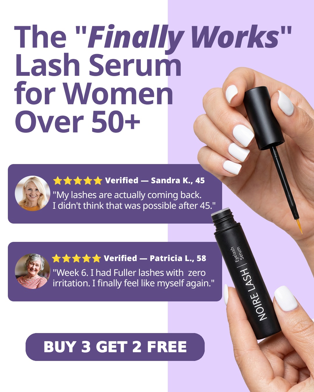 Noire Lash Facebook ad: Buy 3, Get 2 FREE Today