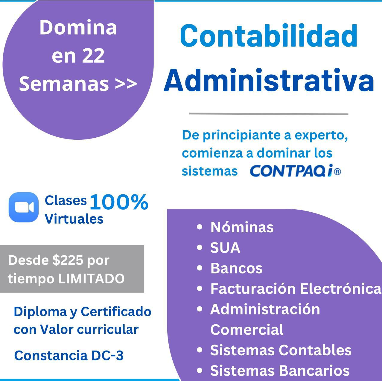 Capacitación en Sistemas Contables Facebook ad: Solicita el temario completo