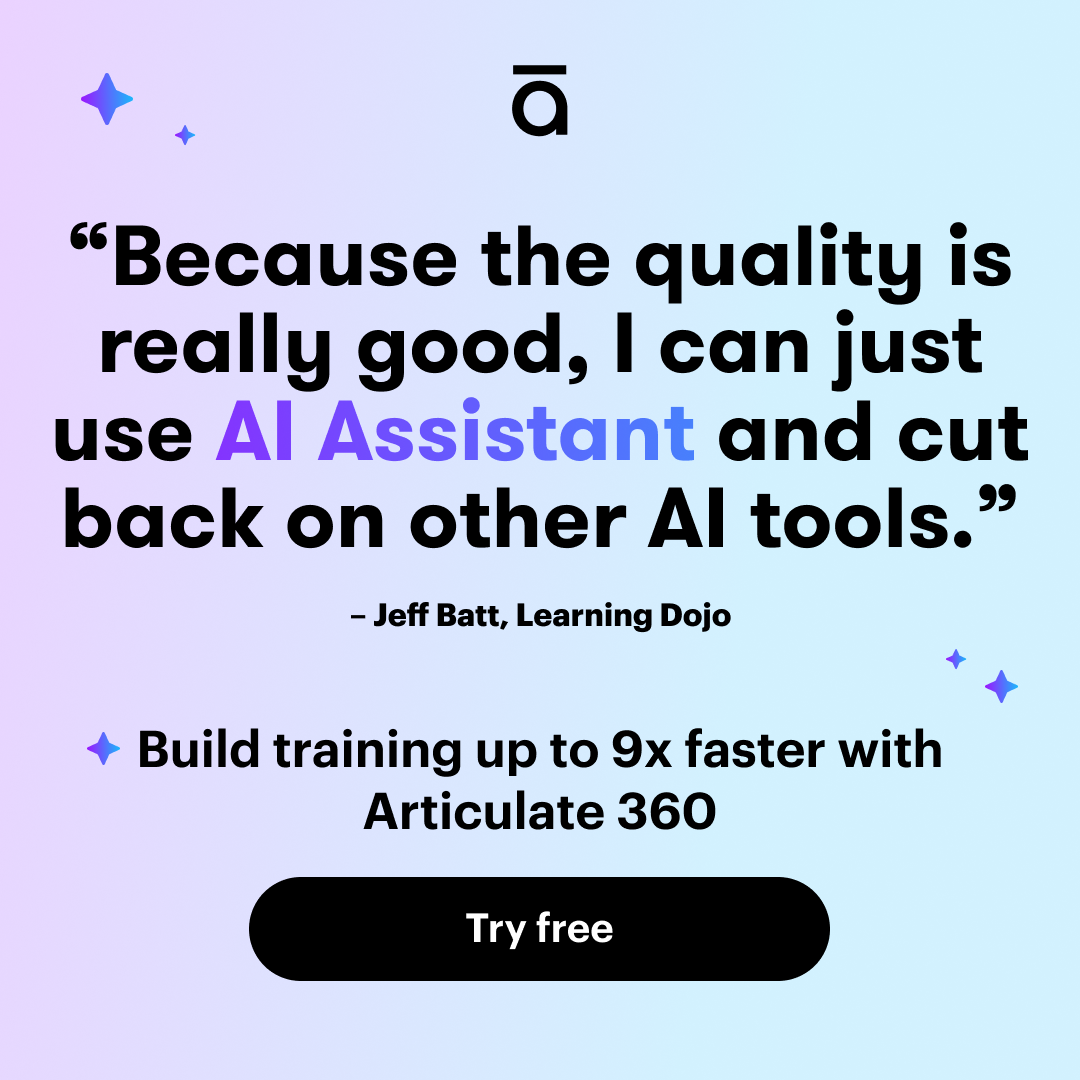 Articulate Facebook ad