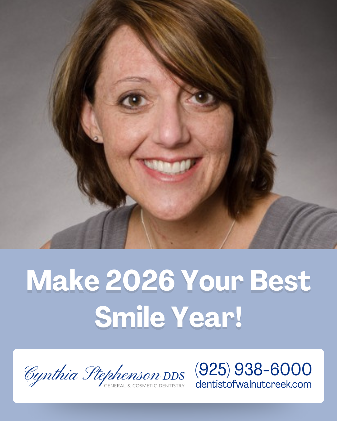 Cynthia Stephenson, D.D.S. Facebook ad: Start The Year on A Bright Note!
