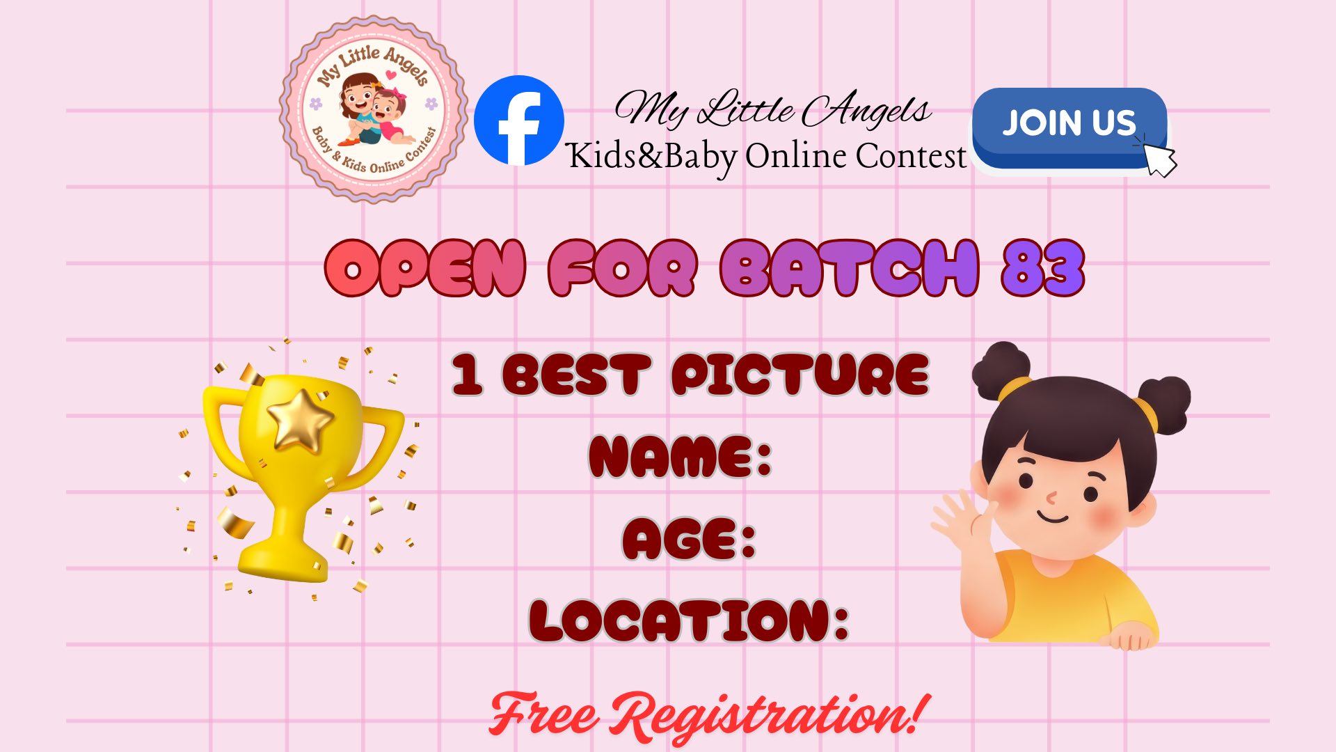 My Little Angels Contest Facebook ad: 80 SLOTS AVAILABLE!