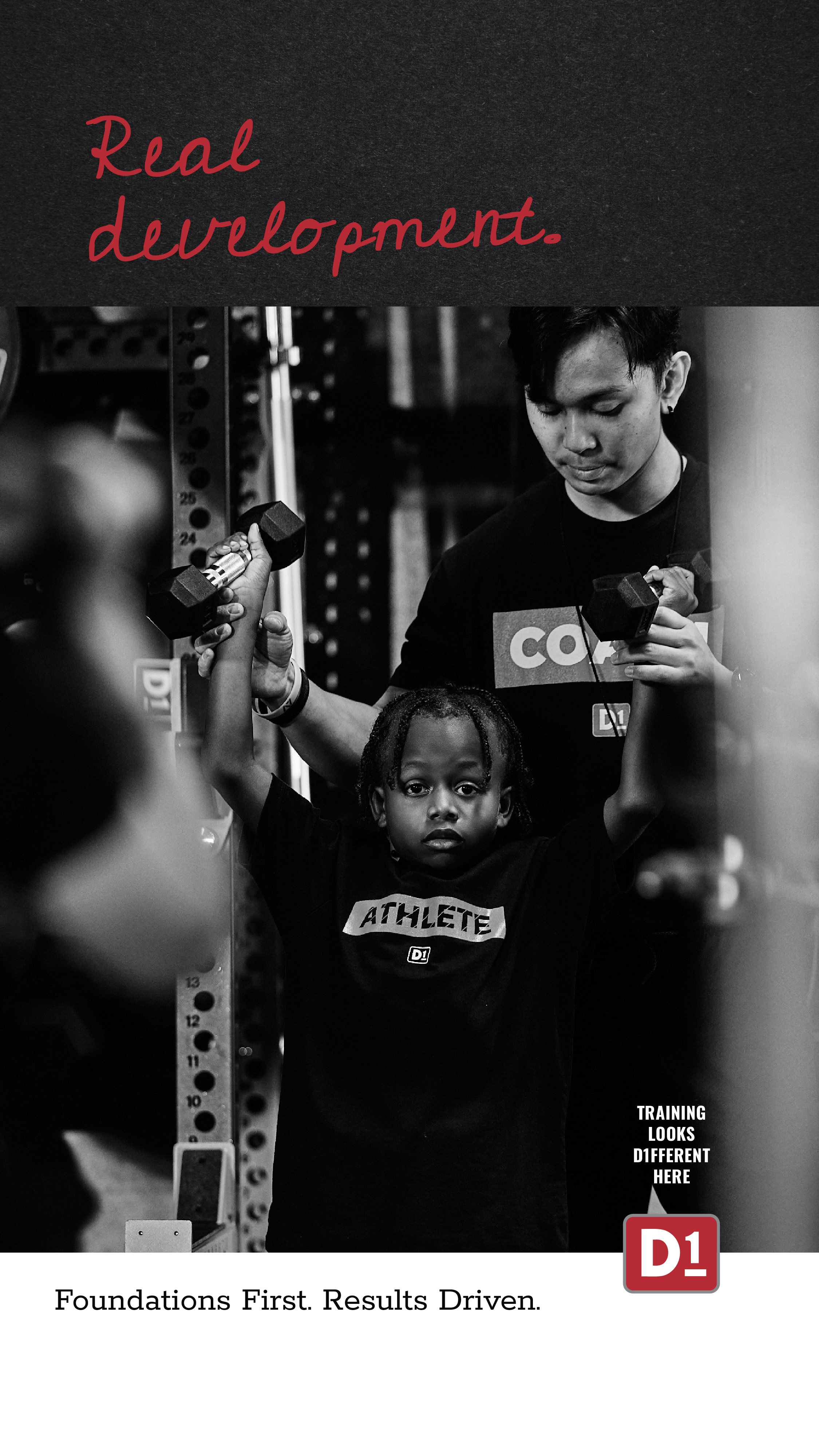 D1 Training Facebook ad: Training built for athletes.