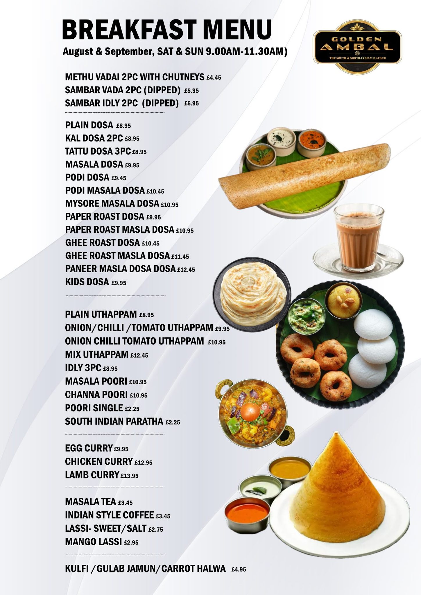 Golden Ambal South Indian Restaurant Facebook ad: Authentic North Indian and South Indian food in…