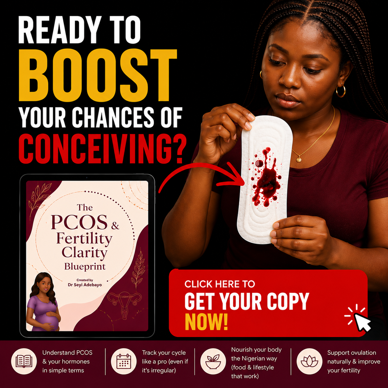 Dr Seyi_Wellness Facebook ad: Take Control Of Your Cycle