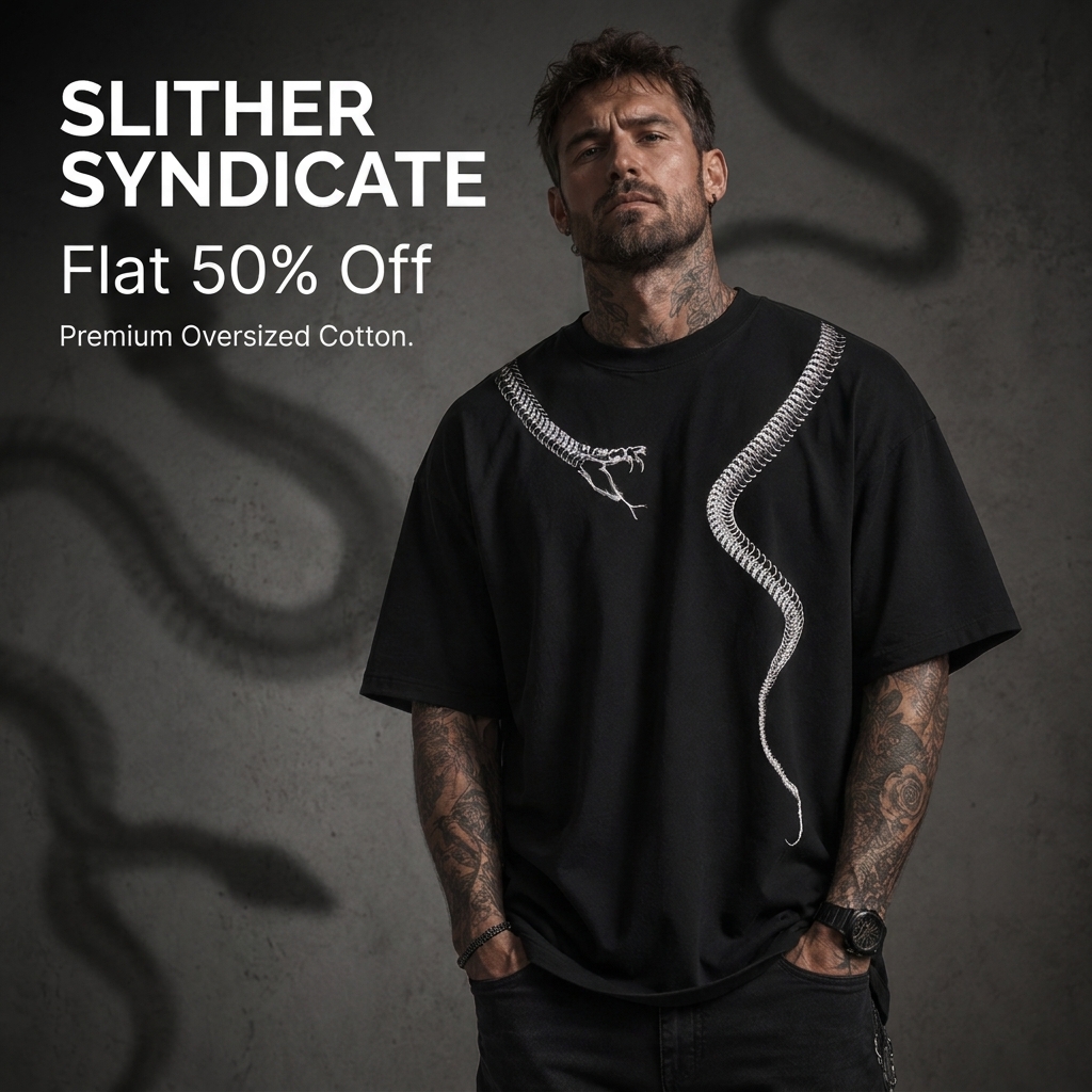 Wild Frequency Facebook ad: Buy Slither Syndicate Oversized Premium T-Shirt