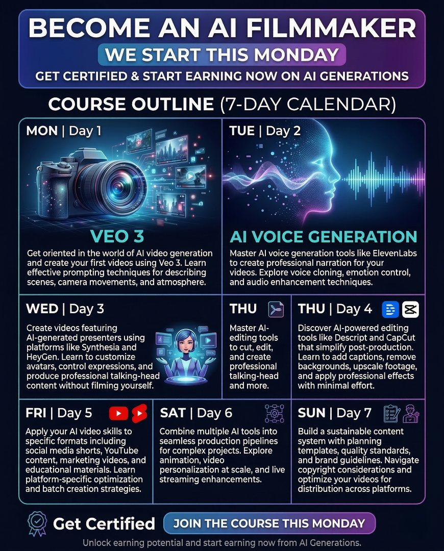 Steptwo.ai Facebook ad: Learn AI Filmmaking In Just 48 Hours