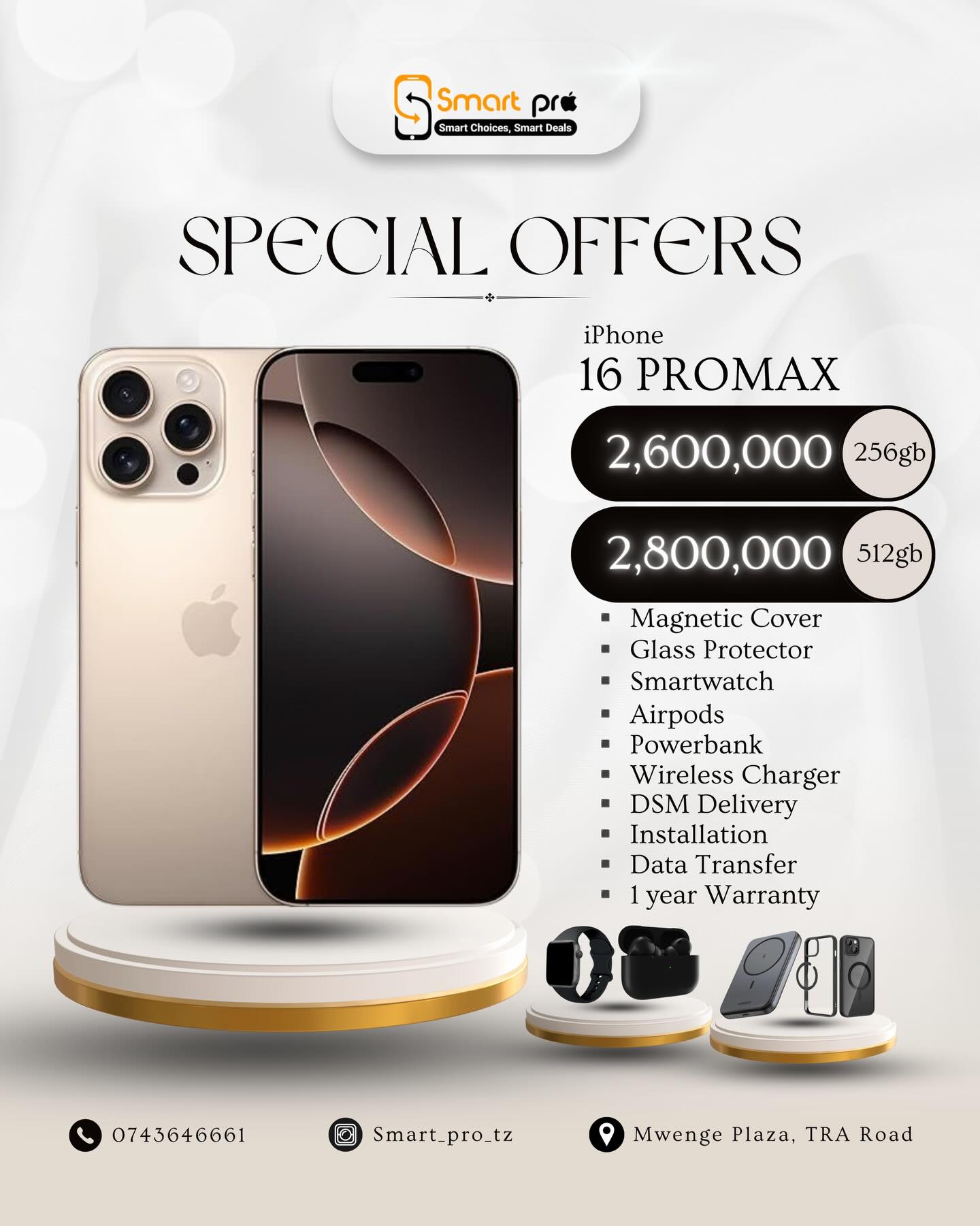 Smart Pro Facebook ad: BEI ZA SIMU MPYA ZIMESHUKA SMARTPRO!