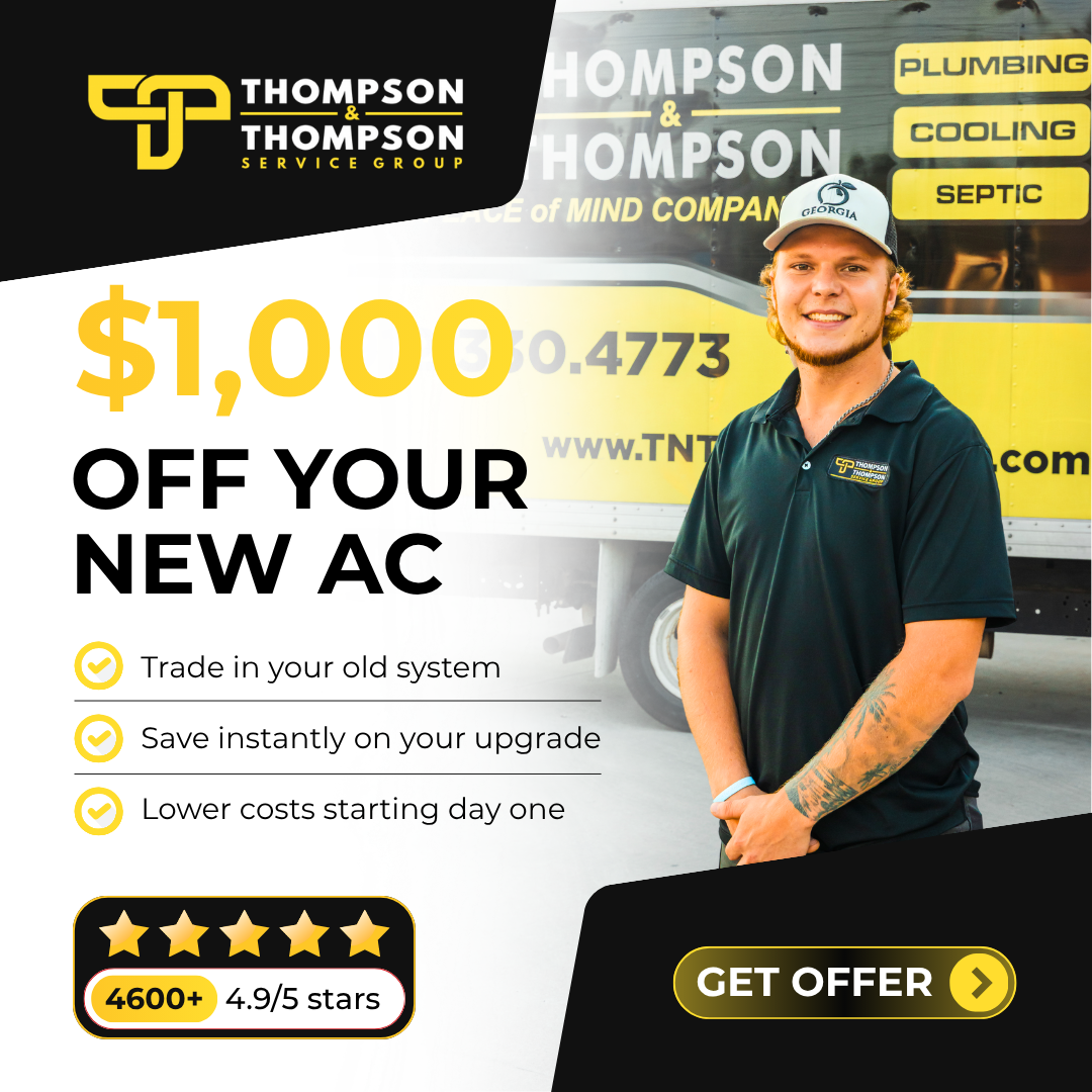 Thompson & Thompson Service Group Facebook ad: $1000 off when you trade in your old AC unit