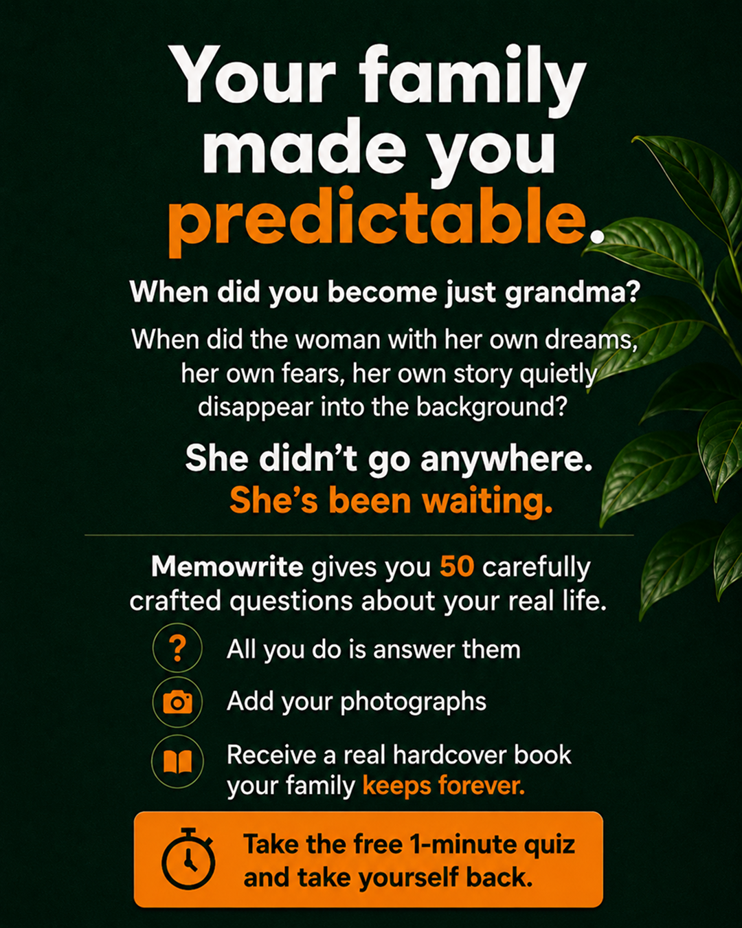 Memowrite Facebook ad