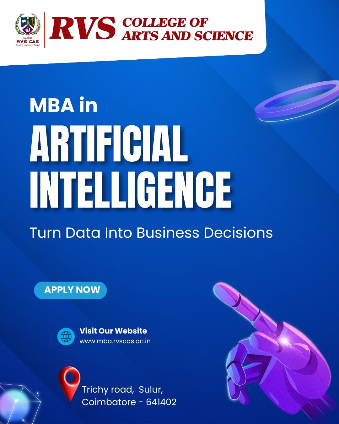 RVS CAS MBA Facebook ad