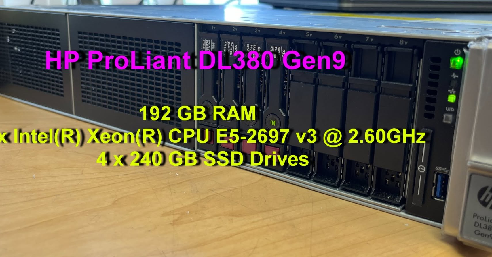 Computerlink Canada Facebook ad: HP ProLiant DL380 Gen9 server 192GB RAM 4x 240GB P440…