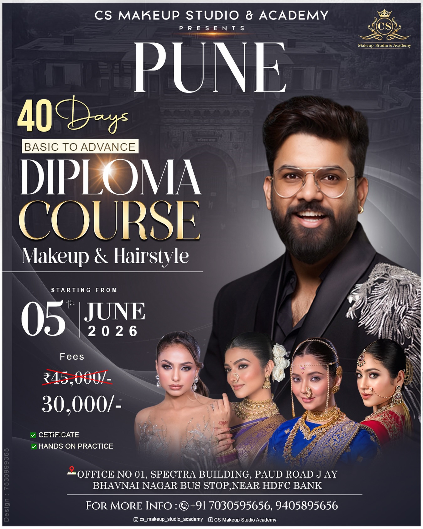 CS Makeup Studio & Academy Facebook ad: Transform your passion into profession