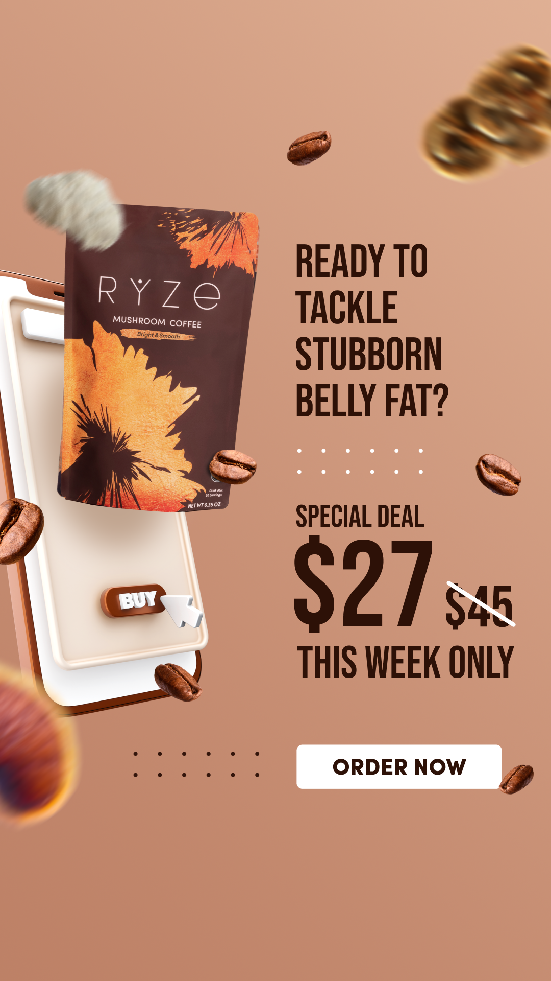 RYZE Superfoods Facebook ad