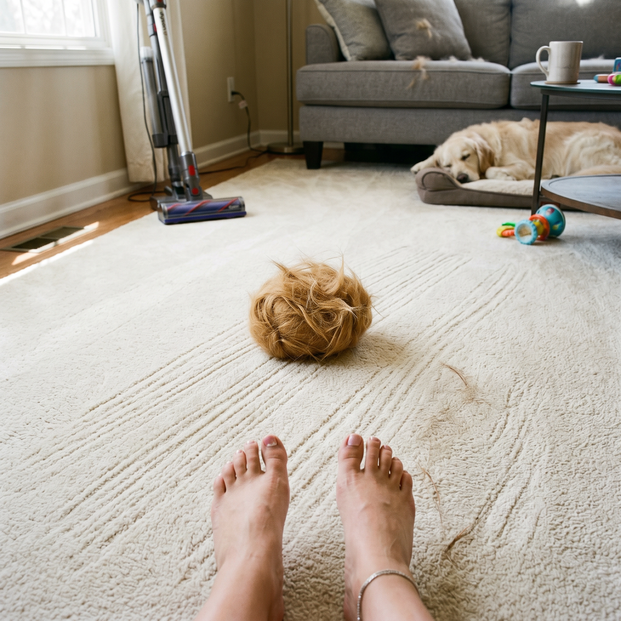 Housekeeper Diaries Facebook ad: My sister dragged this across my clean carpet. I gasped