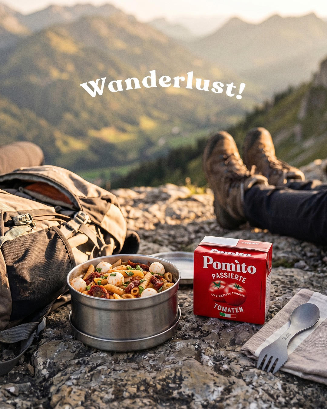 Pomìto Facebook ad: Raus in die Natur, frische Luft schnappen und…