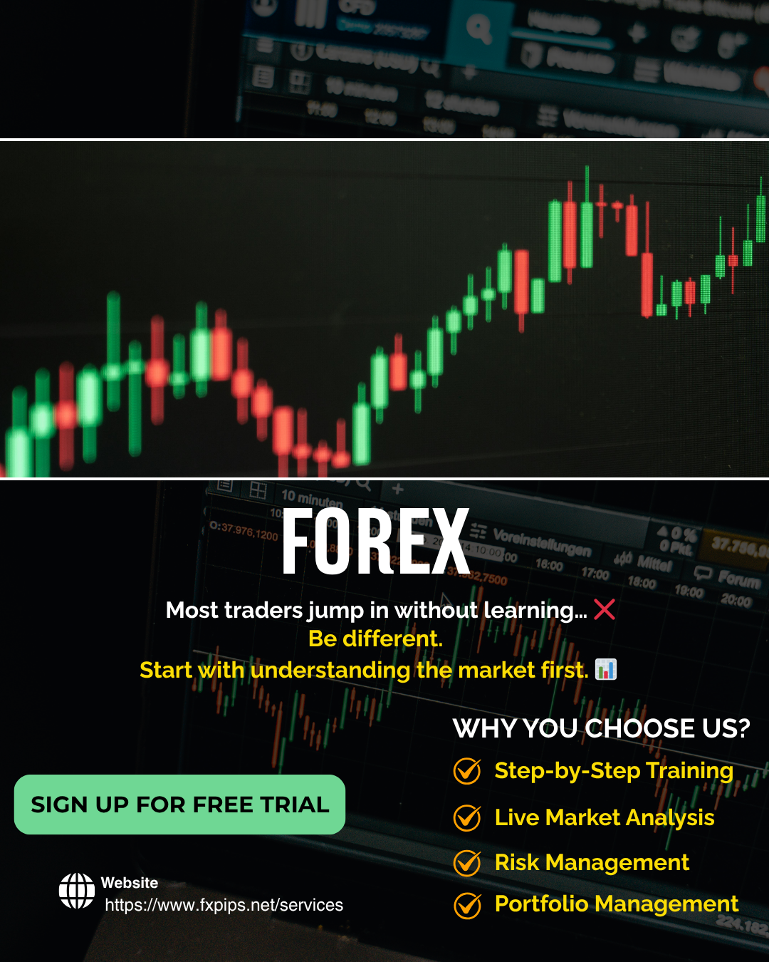 Fxpips07 Facebook ad: At FXPIPS, we provide structured learning, real-time market…