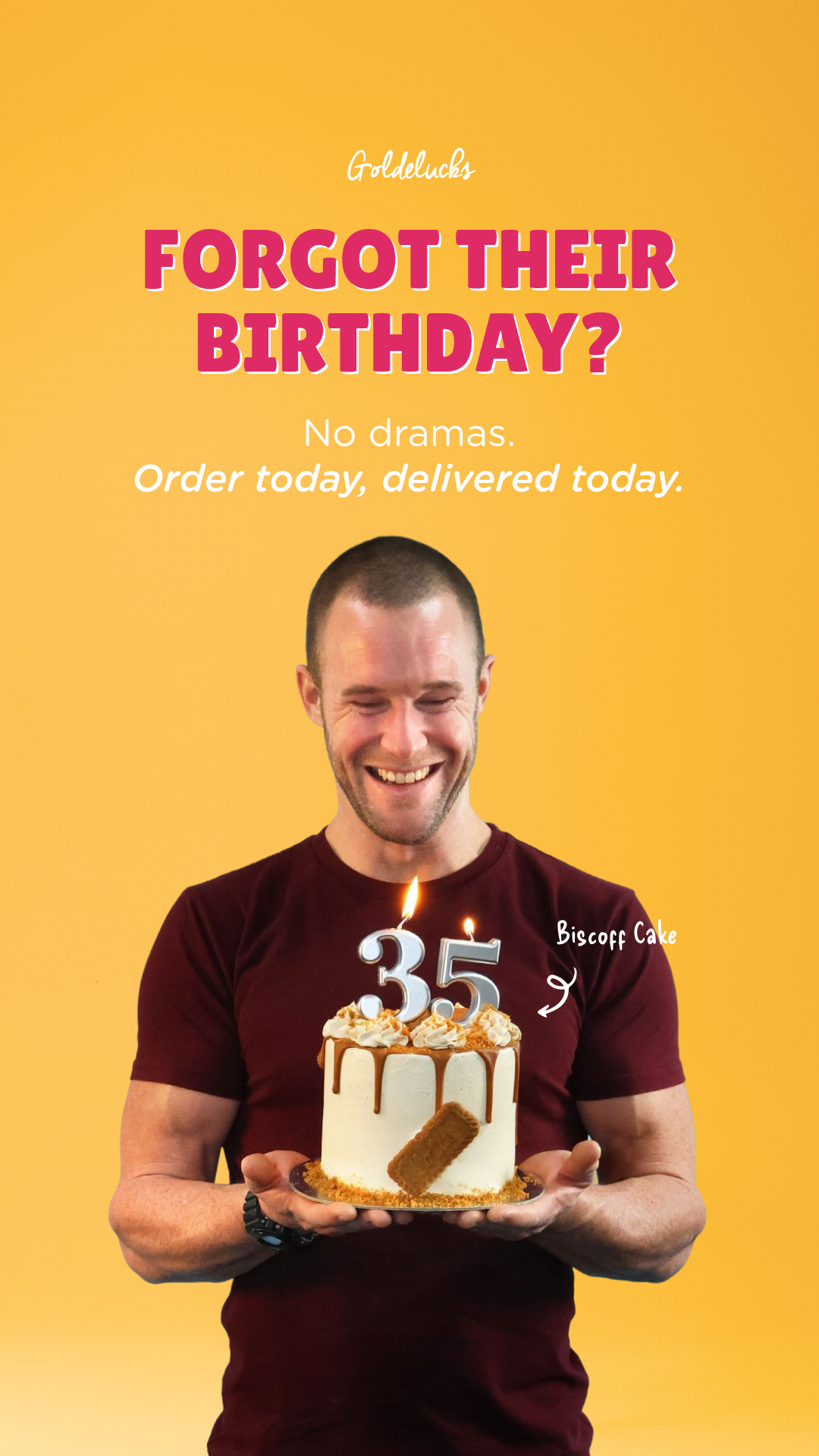 Goldelucks Facebook ad: Order Today, Delivered Today