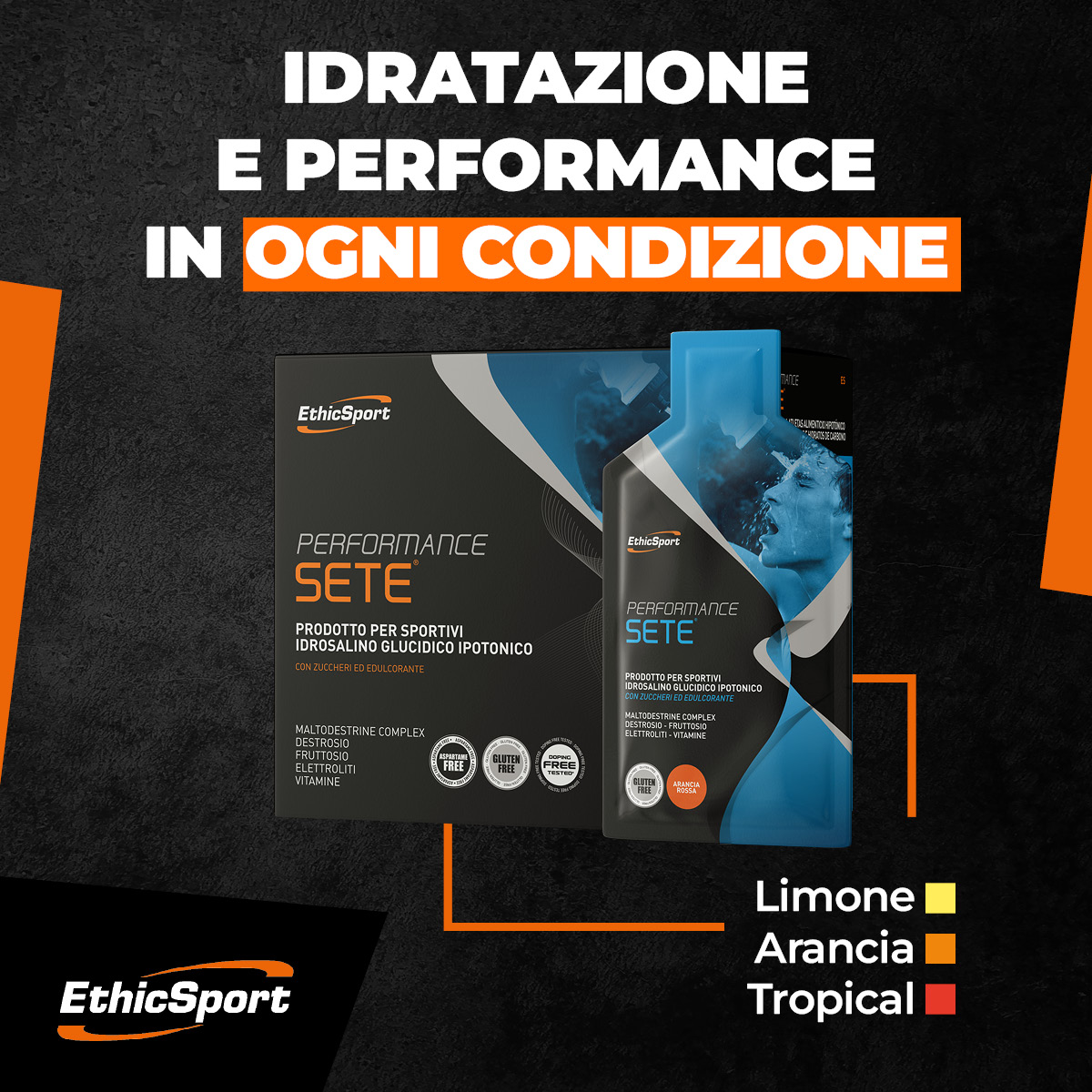 EthicSport Facebook ad: Che tu corra, pedali o giochi una partita…