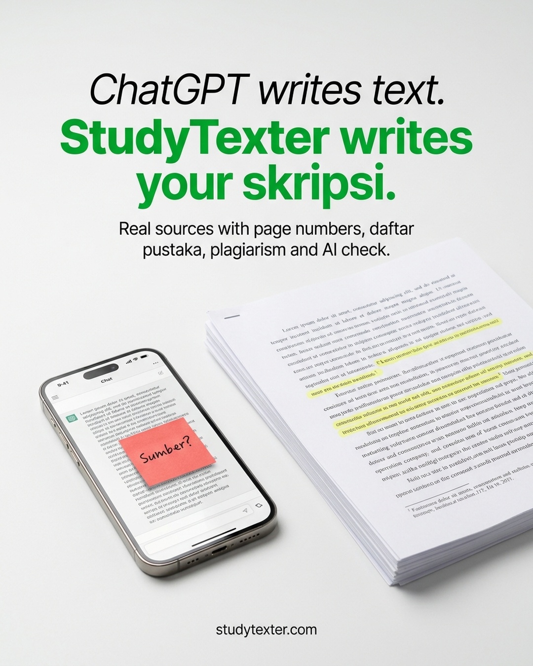 StudyTexter.com Facebook ad: Lebih dari sekadar chatbot
